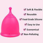SHORDY Menstrual Cups (Small), Single Pack with Box, Soft & Flexible, Copa Menstrual Kit for Women Upto 12 Hours of Comfort, Eco-Friendly & Safer Alternative to Disc Pads Tampons (Pink)