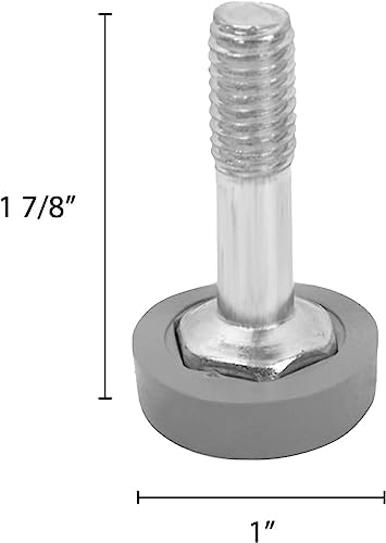 TrueCraftware- Set of 4 Foot and 3/8"-16 Threaded Insert Wire Shelving Unit Post Leveler - Leveler for Metal Storage Shelves Wire Shelving Rack for Precise Height Adjustments Kitchen Storage