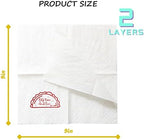 Taco Bout Love Cocktail Napkins, 100 Pack Taco Bout Love Paper Napkins in Bulk for Fiesta Themed Engagement Wedding Bachelorette Party to Celebrate a Nacho Average Couple | 2-Ply, 5x5 Inches