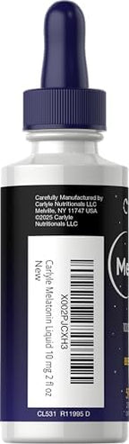 Carlyle Melatonin 10mg | 2 fl oz Liquid Drops | Berry Flavor | for Adults | Non-GMO, Vegetarian Supplement