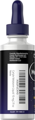 Carlyle Melatonin 10mg | 2 fl oz Liquid Drops | Berry Flavor | for Adults | Non-GMO, Vegetarian Supplement