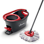 Vileda Turbo 3 in 1 with Microfibre Pad, Spin Mop for Cleaning Floors, Set of 1x Mop and 1x Bucket