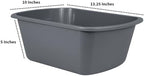 Vakly Wash Basins – Rectangular Plastic 7-Quart Graduated Hospital Soaking Tub with Markings – Small Portable Washbasin for Face Washing, Cleaning, Foot Bath, Dishes, Laundry & Bedside Care