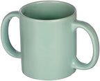 HealthGoodsIn Dual Handle Mug (Double Grip Mug) to Aid Tremors, MICROWAVE SAFE, 11.83 US Fl. Oz. (350 Ml) - Mint Green Color