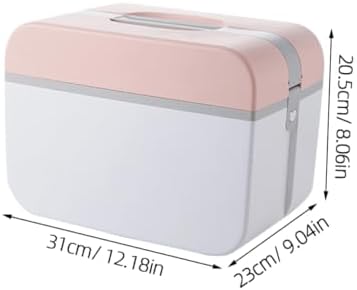 Emergency Medicine Storage Box Lightweight Double Layer Plastic Organizer for Home Office and Travel Eco-Friendly Design with Compartments for Pills and Bottles Pink Large