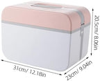 Emergency Medicine Storage Box Lightweight Double Layer Plastic Organizer for Home Office and Travel Eco-Friendly Design with Compartments for Pills and Bottles Pink Large