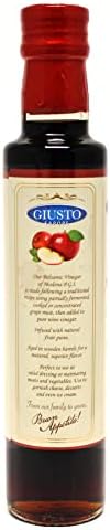 Giusto Sapore All Natural Apple Balsamic Vinegar of Modena P.G.I. - Made with Real Apple Fruit Puree - Imported from Italy and Family Owned - 8.5oz