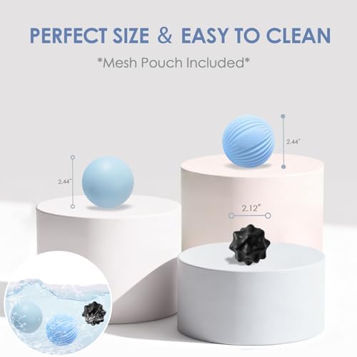 3-Piece Silicone Lacrosse Ball Set for Deep Tissue and Trigger Points - Smooth, Textured, and Spiky Massage Balls for Myofascial Release, Muscle Knots & Plantar Fasciitis