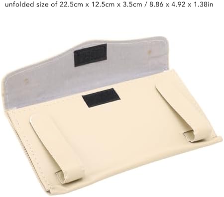 Tyenaza Car Tissue Holder, PU Leather Space Saving Odorless Easy to Clean Sun Visor Napkin Dispenser(Khaki)