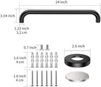 2 Pack 24 Inch Black Shower Grab Bars, ZUEXT Stainless Steel Bathroom Wall Grab Bar Handle, Shower Balance Bar, Safety Hand Rail Support,Handicap Elderly Senior Assist Bath Grab Handle(1.25" Diameter)
