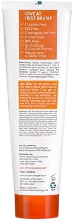 Himalaya Botanique Turmeric & Coconut Oil Whitening Antiplaque Herbal Toothpaste, Whitens Teeth, Fluoride Free, No Artificial Flavors, SLS Free, Vegan, Cruelty Free, Foaming, Mint Flavor, 4 Oz, 2 Pack