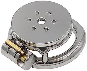 Flat Chastity Cage Metal Male Chastity Device Dark Lock Design Steel Penis Cage for Men BDSM Bondage Penis Cage Sex Toys for Couples (45mm/1.77in)