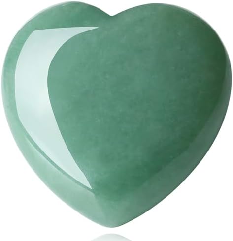 MAIBAOTA 60 mm Green Aventurine Crystal Large Heart Love Stone Healing Crystals Heart Stone for Women Natural Reiki Gemstone Polished Heart Shaped Rocks Meditation