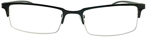 Half Rim Reading Glasses Readers Black Gold Metallic Color Frames