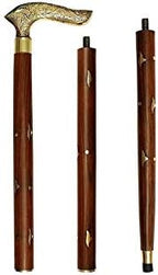 Lyptus Wood Folding Walking Stick - Walking Canes for Men Women Seniors Elderly Unique Gifts (d1)