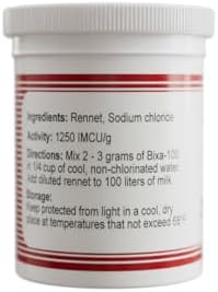 Bixa Powder Microbial Rennet For Cheese Making | Vegetarian | Milk Coagulant | Non GMO | Cuajo en polvo Bixa | CUAJO PARA QUESO | 3.52 oz.