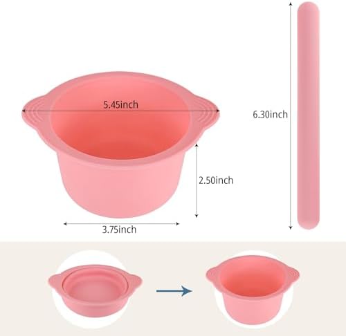 1 Pack Silicone Wax Warmer Liner with Spatula Sticks, Reusable Silicone Waxing Bowl, Wax Pot Liner for Hair Removal (1)