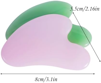 2pcs face gua sha Board Set, gua sha Jade Manual Massage Stick for face and Body, for Sculpting jaw line and eliminating Puffiness Relieving Tension Redness Daily Skincare, Men Women self Care Gifts