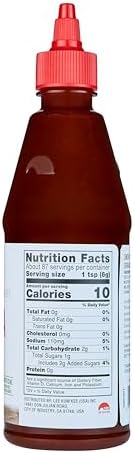 Lee Kum Kee Smoky BBQ Flavored Sriracha Sauce (18.3 oz - 1 Pack), Gluten Free | Bold Spicy Heat with Smoky Flavor | Perfect for Grilling, Dipping, Stir-Frying, Marinades, BBQs, Wings, Tacos & Burgers