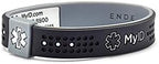 MyID Sport Medical ID Silicone Bracelet for Diabetes Epilepsy Asthma Autism and More (Medium, Black/Gray)