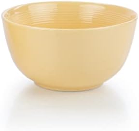 Everything Kitchens Modern Colorful Neutrals - Rippled 6" Bowls (Set of 4) (Butter Yellow)