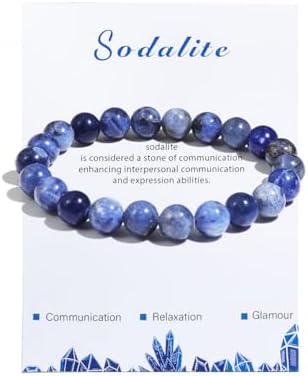 Pingyongchang Healing Crystal Stone Bracelets for Women Men Stress Relief Anxiety Yoga Bracelet Semi-Precious Gemstone Bracelets Healing Gifts birthday Gifts For Teen Girls jade bracelet