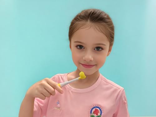 2 Pack 3 Sided Toddler Toothbrush, Dupont Soft Bristle Kids Toothbrush for Autism & Sensitive Gums, Complete Tooth & Gum Care (Blue+Yellow)