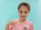 2 Pack 3 Sided Toddler Toothbrush, Dupont Soft Bristle Kids Toothbrush for Autism & Sensitive Gums, Complete Tooth & Gum Care (Blue+Yellow)