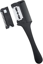 Medsuo Double Sided Hair Thinner Trimmer Razor Comb Cutting Scissors Tool for Home Salon Haircut Styling (Black)