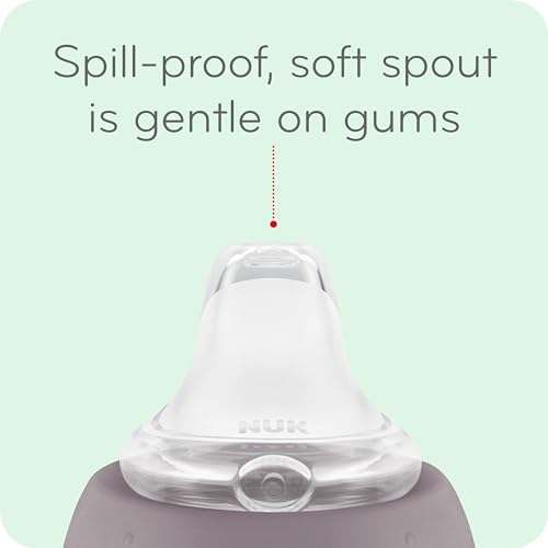 NUK Fun Grips Hard Spout Sippy Cup 10 oz. | Easy to Hold BPA Free Spill Proof Toddler Cup 4pk