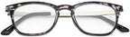 Eyekepper Readers Retro Square Plastic Frame Metal Arms Reading Glasses Grey DEMI +0.5