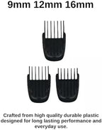Trimmer Replacement 3 Piece Set (9mm 12mm 16mm) Haircut Blade Guards for Philips Norelco Multigroom with Small Beard Comb