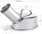 Stainless Steel Outdoor Urinal for Men - 360° Spill-Proof Portable Urinal with Anti-Splash Design, Heavy-Duty Steel Construction for Backyard, Camping, Job Sites - Easy Clean