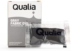 Qualia All Purpose Powder Fabric Dye, Easy to Use Dye for Natural Fabrics: Cotton, Wool, Silk, Wood, & Linen, Ultra Concentrated Colors, Gray, 3 Pack