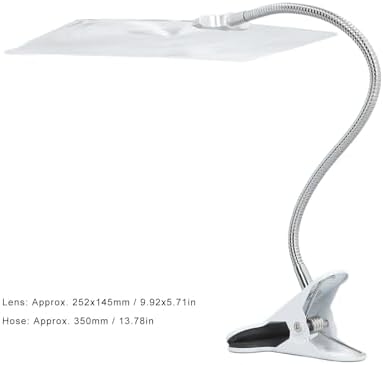 4X Magnifying Glass with Clip, Large Page Magnifier with Adjustable Flexible Gooseneck, Clip On Magnifying Glass for Reading Books, Sewing, Crafts, Low Vision Seniors