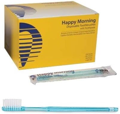 Hager HA-605401 Happy Morning Toothbrush with Paste, Shape, (Pack of 100)