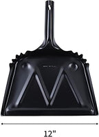 Genuine Joe Heavy-Duty Black Metal Dustpan, 12"