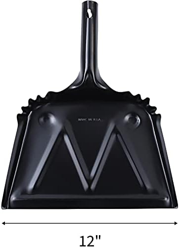 Genuine Joe Heavy-Duty Black Metal Dustpan, 12"