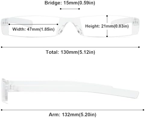 Mini Rimless Reading Glasses Lightweight Compact Travel Eyewear Pocket Readers for Women Men in Tube Case