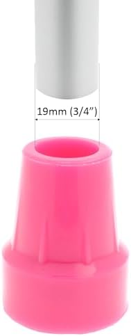 Pair of 3/4" (19mm) Pink Rubber Walking Cane Ferrules Crutch Tips Feet - by Lifeswonderful