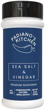 Sea Salt & Vinegar Seasoning, 10 oz, Premium Dye-Free Spice Blend from Padiano's Kitchen, Made in USA