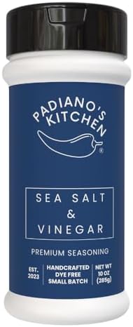 Sea Salt & Vinegar Seasoning, 10 oz, Premium Dye-Free Spice Blend from Padiano's Kitchen, Made in USA