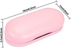 Muf 2 in 1 Contact Lens Case and Glasses Case, Double Sided Design with Mirror, Portable Travel Kit with Tweezer, Remover and Solution Bottle, Pink