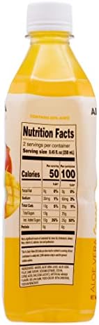 Season Aloe Vera Drink with Pulp, Mango Flavor, 16.9 fl oz (Pack of 12)