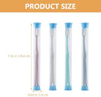 DOITOOL 4pcs Adult Toothbrush Set, Manual Toothbrushes for Travel and Home Use, Nano Soft Bristles, Multi-Color Cleaning Brush for Men and Women