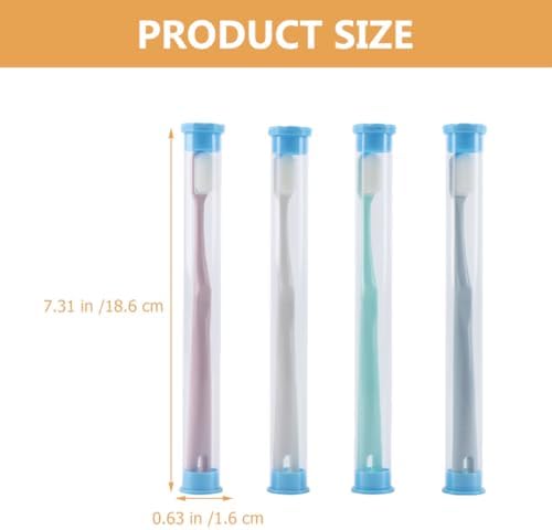 COLLBATH Adult Toothbrush Set 4pcs Nano Fiber Teeth Cleaning Brushes, Soft Bristle Manual Toothbrushes in Pink White Blue Green, Portable Travel and Household Oral Care