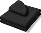 Comfyanno Massage Table Sheets Sets, 3 Pcs Professional Microfiber Spa Therapy Bed Sheets Cover, Soft, Light-Weight, Stain & Wrinkle Resistant, Includes Flat & Fitted Sheet, Face Cradle Cover - Black