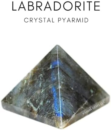 Labradorite 1 to 1.5 inch Natural Pyramid Carved Chakra Healing Crystal Reiki Stone Gemstone Radiation Deflection Home Decor Gift Decoration Crafts (Labradorite)