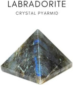 Labradorite 1 to 1.5 inch Natural Pyramid Carved Chakra Healing Crystal Reiki Stone Gemstone Radiation Deflection Home Decor Gift Decoration Crafts (Labradorite)