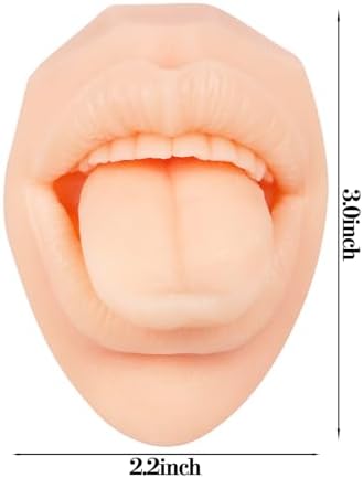 Silicone Tongue Model, Piercing Practice Body Parts Model, Tongue Mouth Display Model for Piercing Practice Acupuncture Jewelry Display Teaching